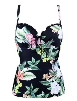 14111 Pour Moi Miami Brights Padded Tankini Top - 14111 Black