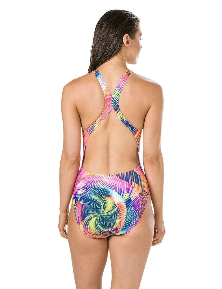 806187C902 Speedo Waltzer Whirl Swimsuit - 806187C902 Black/Red 2 806187C902 Speedo Waltzer Whirl Swimsuit - 806187C902 Black/Red - Image 2