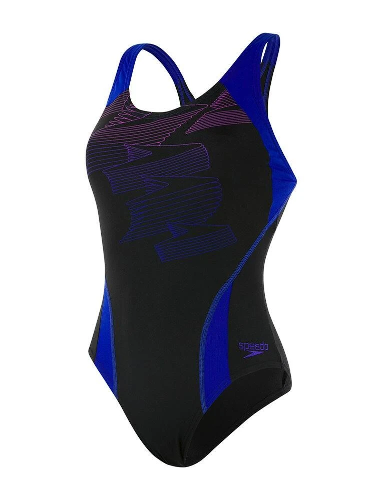 811690C747 Speedo Boom Placement Raceback Swimsuit - 811690C747 Black/Blue 3 811690C747 Speedo Boom Placement Raceback Swimsuit - 811690C747 Black/Blue - Image 3
