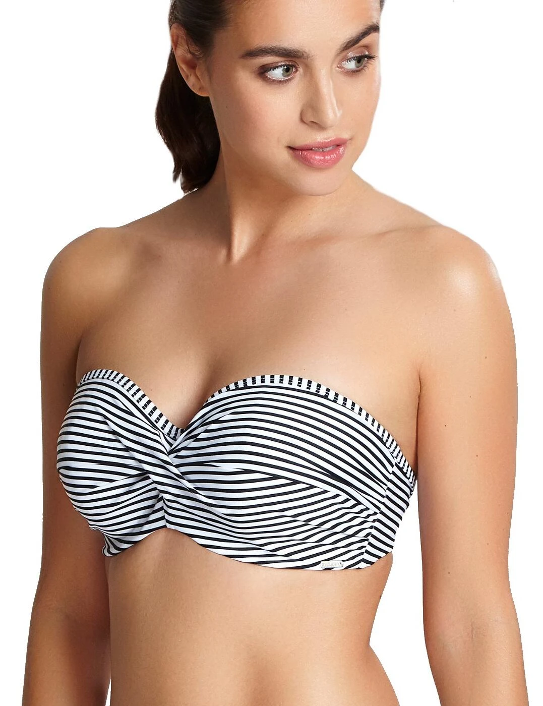 SW0893 Panache Anya Stripe Bandeau Bikini Top - SW0893 Black/White 2 SW0893 Panache Anya Stripe Bandeau Bikini Top - SW0893 Black/White - Image 2