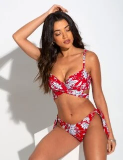 25502 Pour Moi Freedom Lightly Padded Wrap Bikini Top - 25502 Red/White -Deals Full Cup Bikini Store 317374 20211229164100