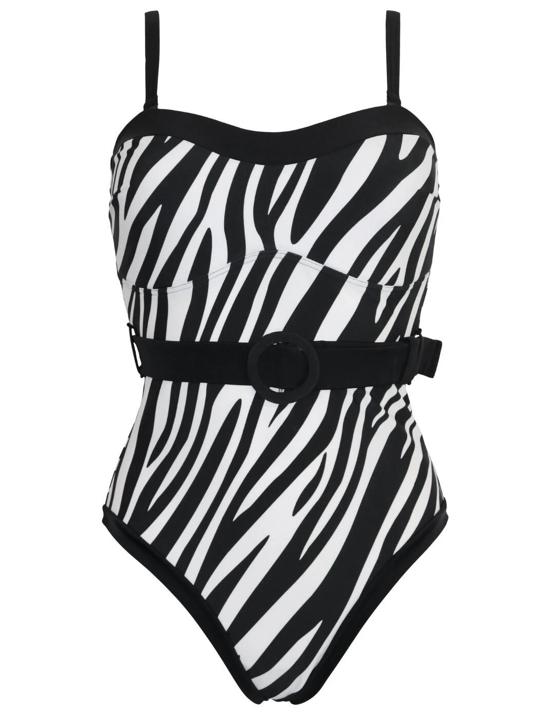 1414 Pour Moi Belted Control Swimsuit - 1414 Zebra 2 1414 Pour Moi Belted Control Swimsuit - 1414 Zebra - Image 2