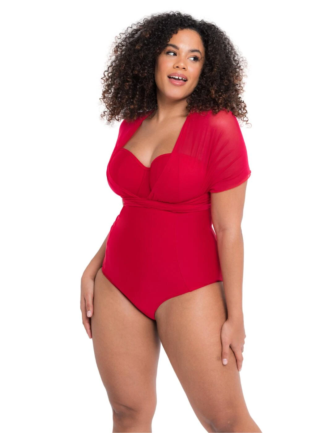 CS005600 Curvy Kate Wrapsody Bandeau Swimsuit - CS005600 Red 2 CS005600 Curvy Kate Wrapsody Bandeau Swimsuit - CS005600 Red - Image 2
