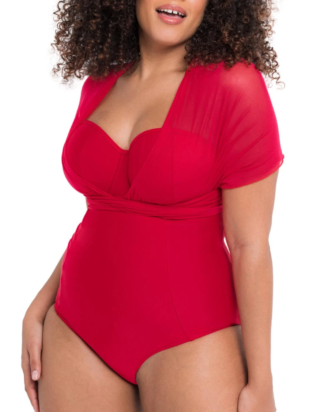 CS005600 Curvy Kate Wrapsody Bandeau Swimsuit - CS005600 Red 7 CS005600 Curvy Kate Wrapsody Bandeau Swimsuit - CS005600 Red - Image 7