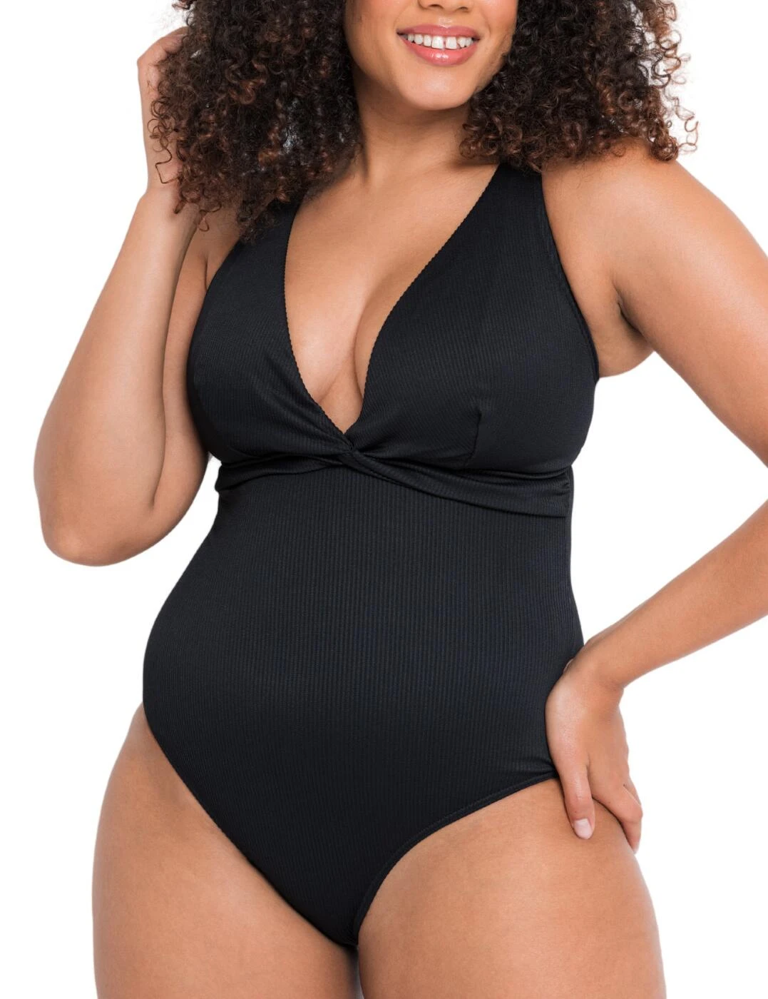 CS024606 Curvy Kate Twist & Shout Non-Wired Swimsuit - CS024606 Black 5 CS024606 Curvy Kate Twist & Shout Non-Wired Swimsuit - CS024606 Black - Image 5