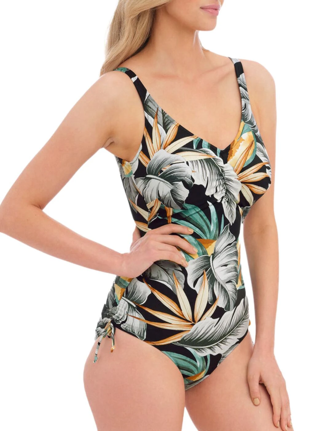 501630 Fantasie Bamboo Grove Underwired V-neck Swimsuit - 501630 Jet 2 501630 Fantasie Bamboo Grove Underwired V-neck Swimsuit - 501630 Jet - Image 2