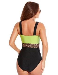25207 Pour Moi Palm Springs Control Swimsuit - 25207 Black/Lime
